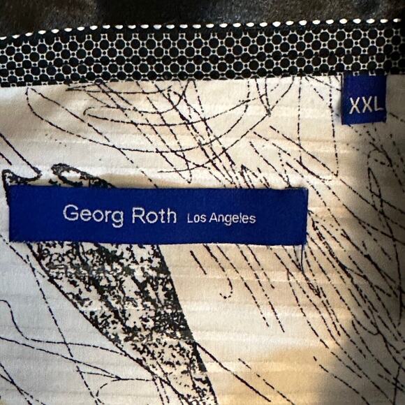 Georg Roth Shirt Mens XXL White Abstract Graphic Print Casual Button Down 2XL - Picture 4 of 8